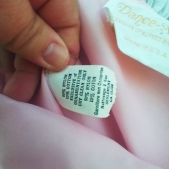 VINTAGE 70'S 80'S DANCE ALLURE MAXI DRESS SZ 8 WHITE PINK OFF SHOULDER TIERED - Picture 2 of 13